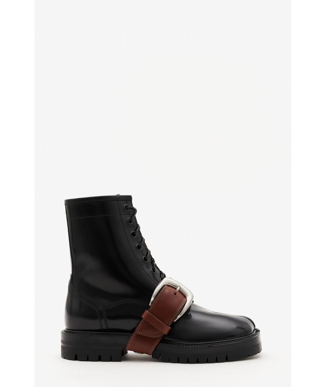 MAISON MARGIELA Черные кожаные ботинки, фото 8