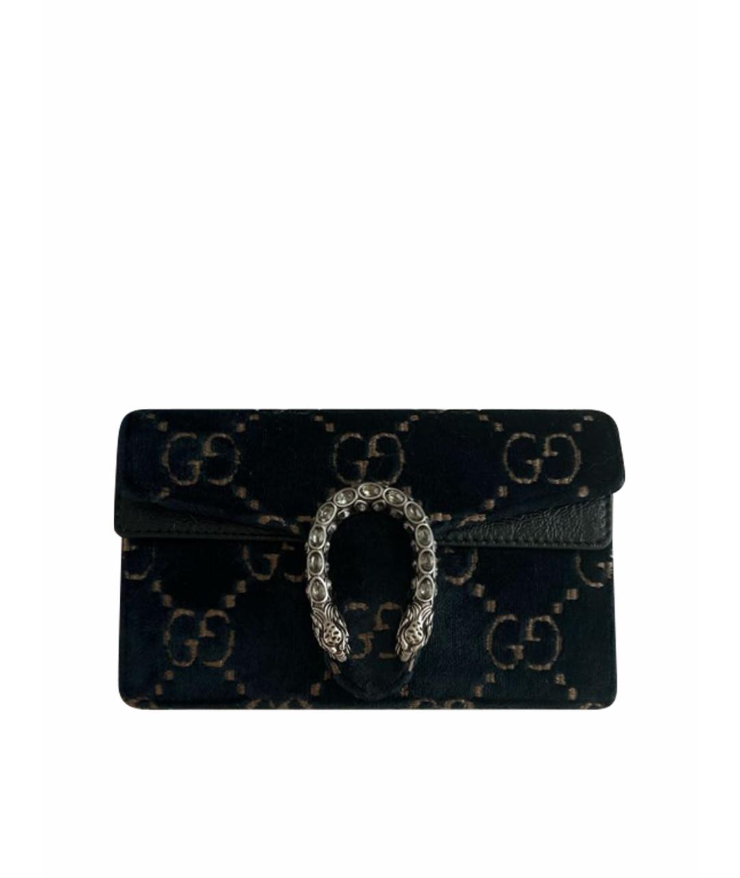 GUCCI Темно-синяя бархатная сумка через плечо, фото 1