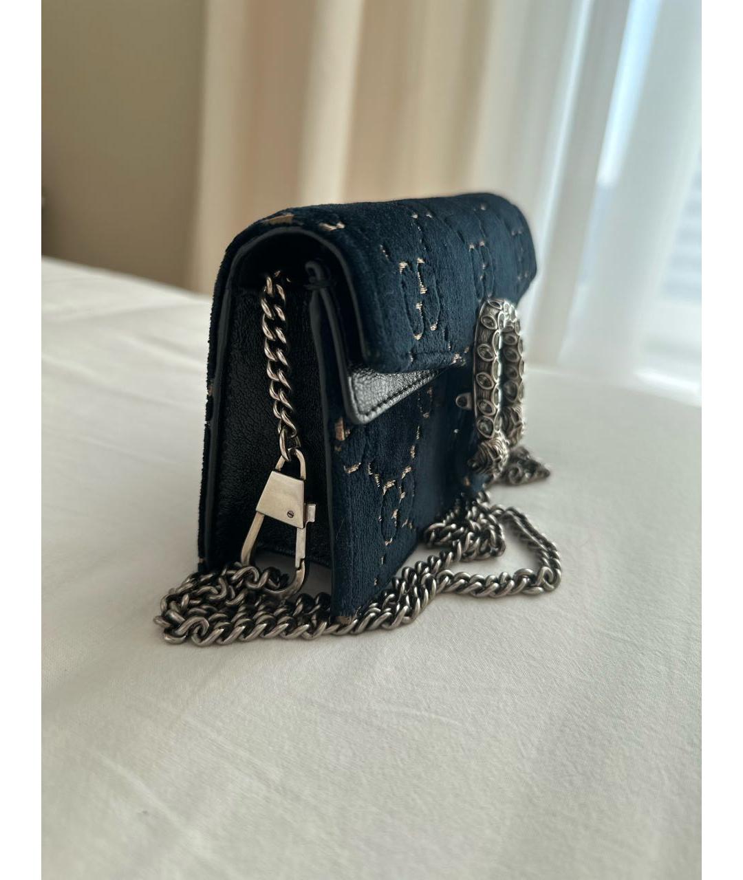 GUCCI Темно-синяя бархатная сумка через плечо, фото 2
