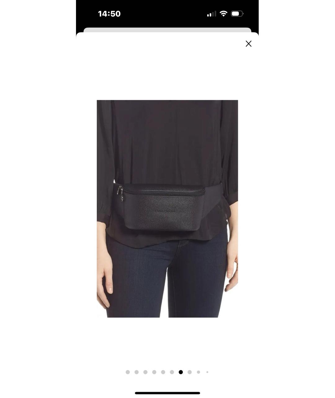 LONGCHAMP Черная кожаная поясная сумка, фото 7