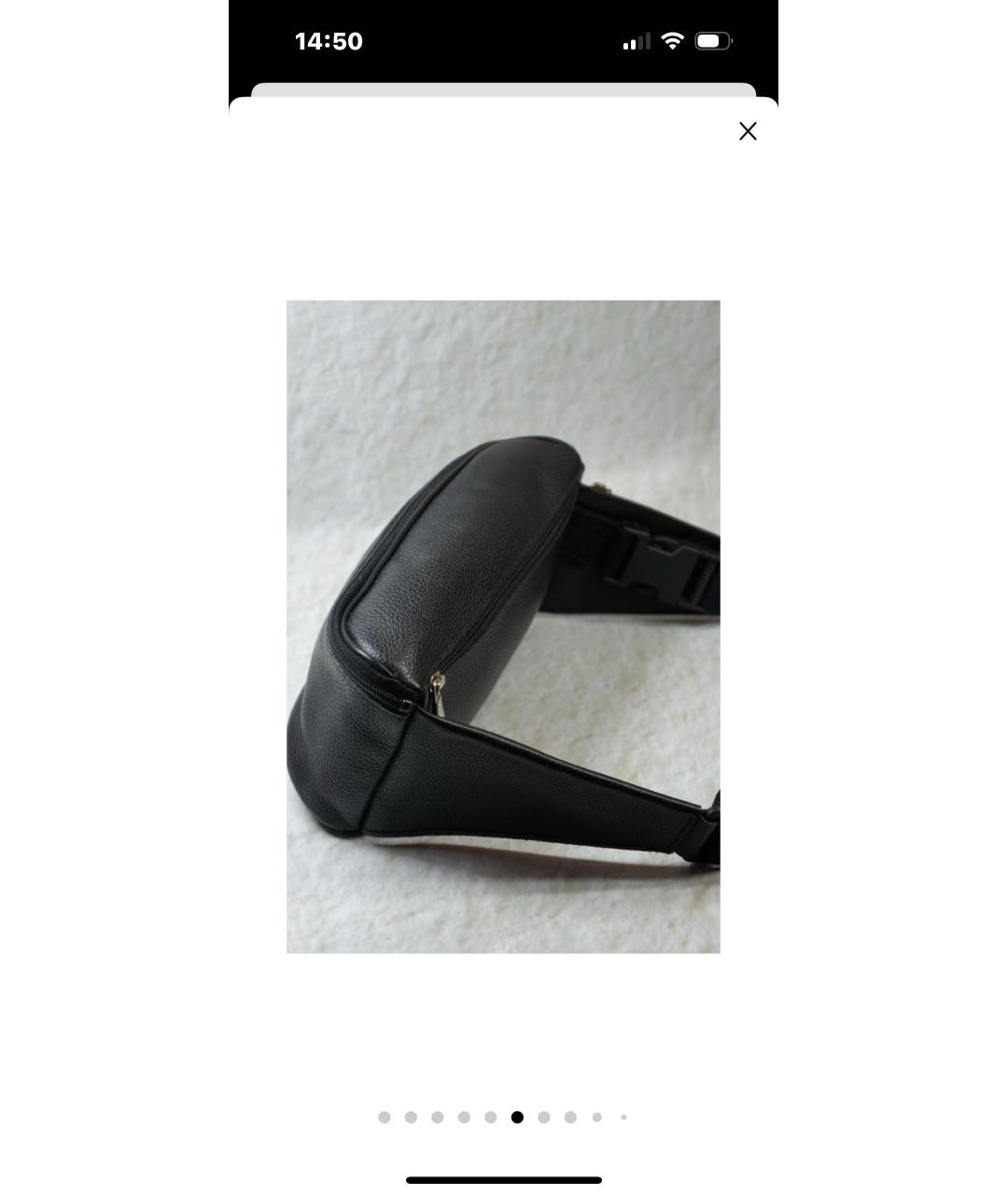 LONGCHAMP Черная кожаная поясная сумка, фото 6