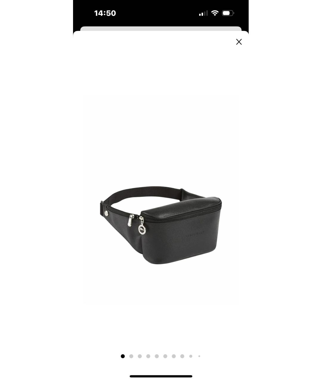 LONGCHAMP Черная кожаная поясная сумка, фото 9