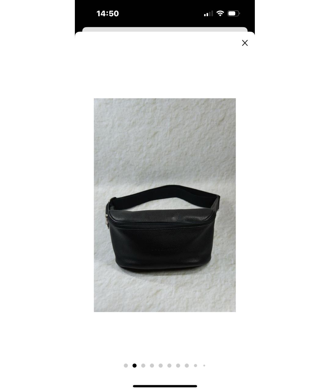LONGCHAMP Черная кожаная поясная сумка, фото 2