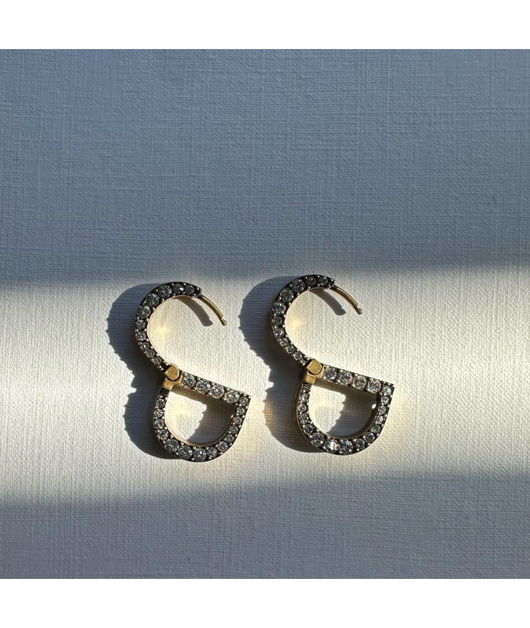 CHRISTIAN DIOR Золотые металлические серьги, фото 6