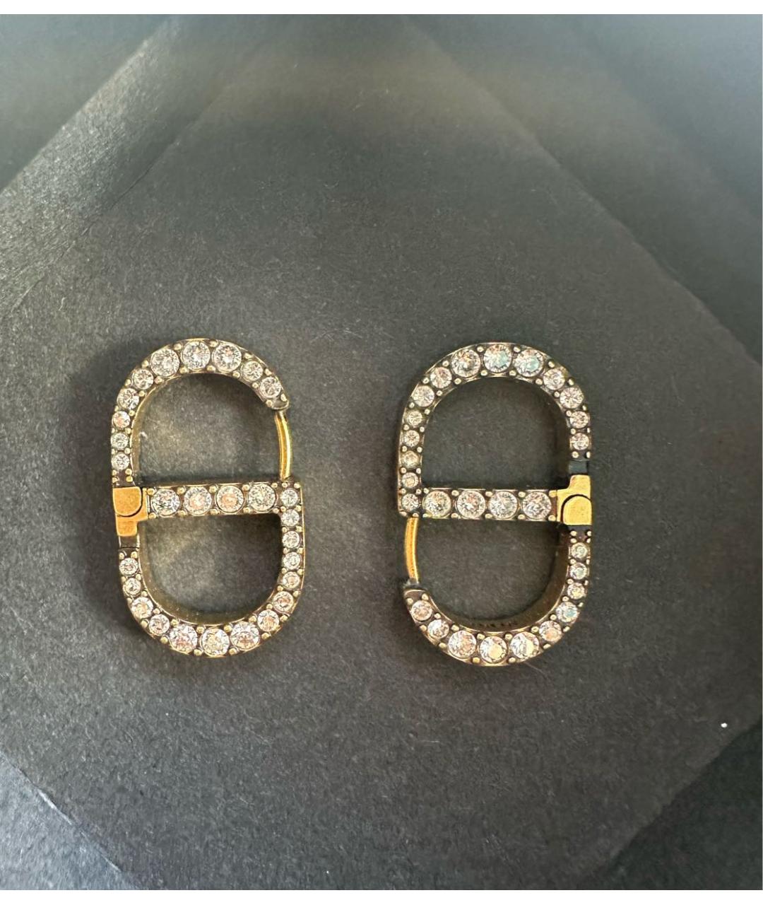 CHRISTIAN DIOR Золотые металлические серьги, фото 8