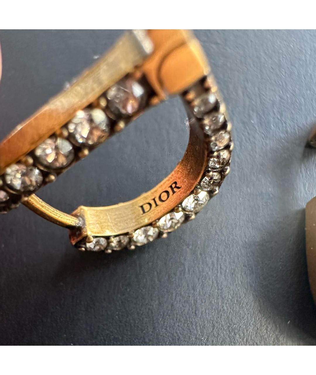 CHRISTIAN DIOR Золотые металлические серьги, фото 9