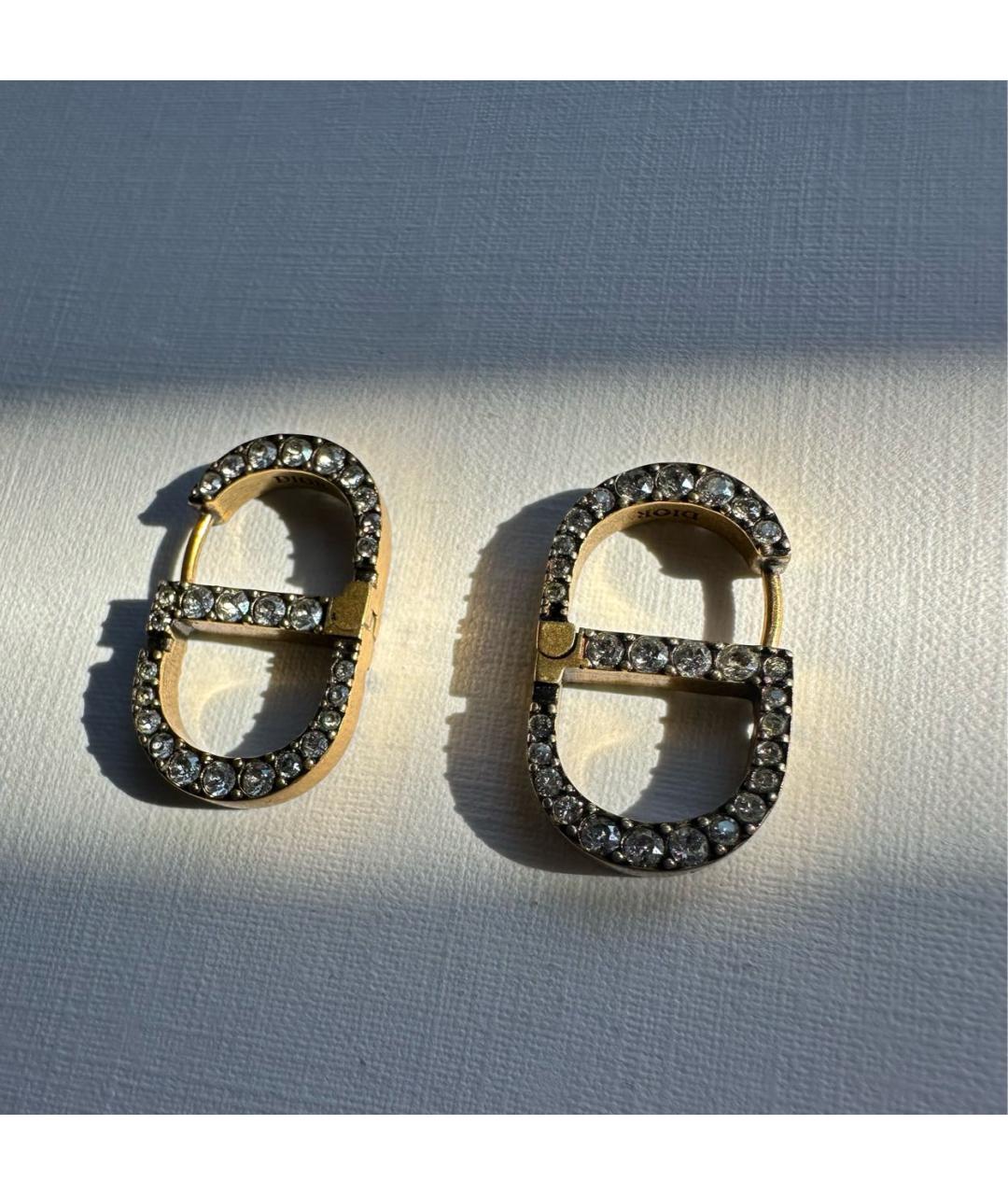 CHRISTIAN DIOR Золотые металлические серьги, фото 7