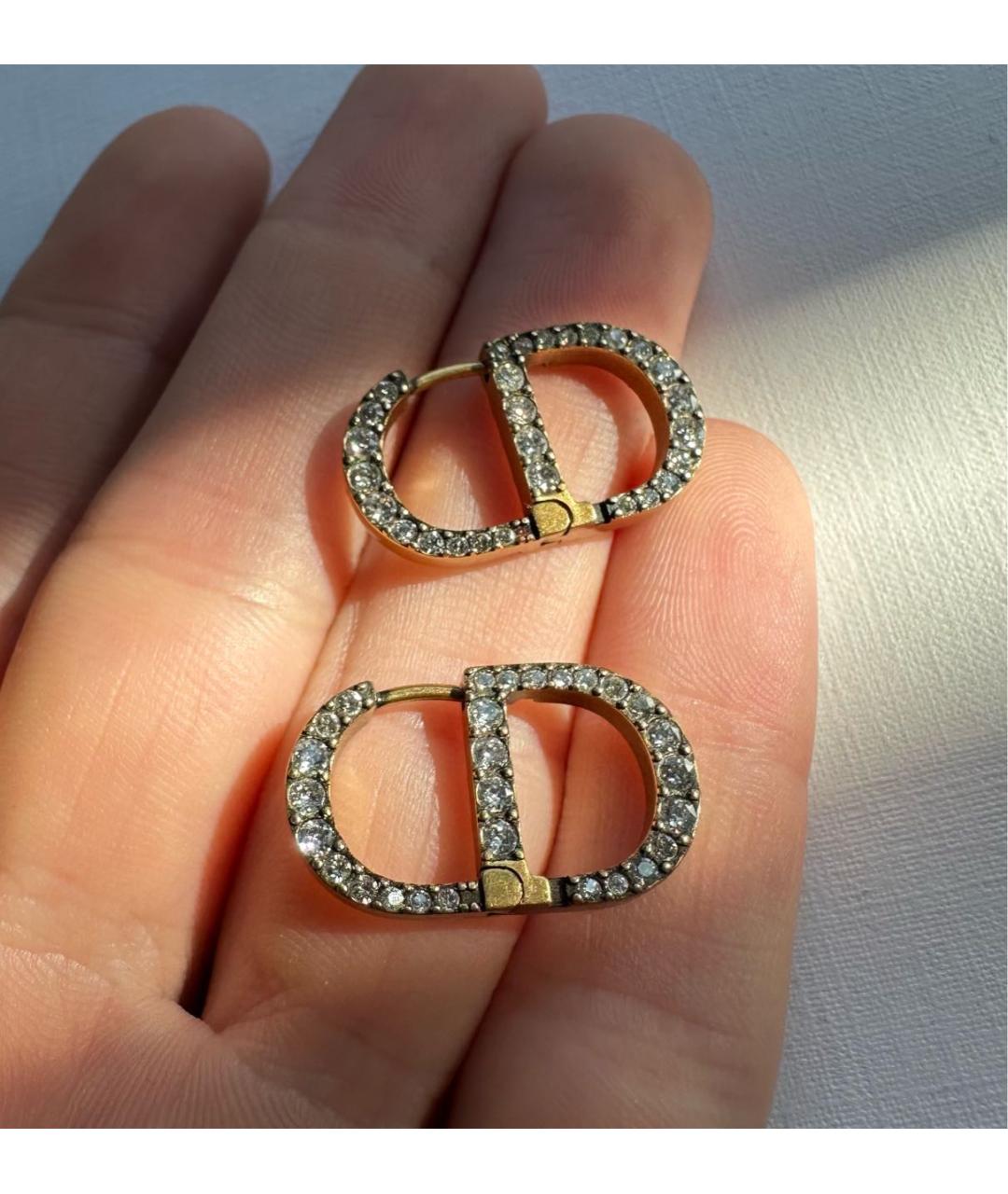 CHRISTIAN DIOR Золотые металлические серьги, фото 5