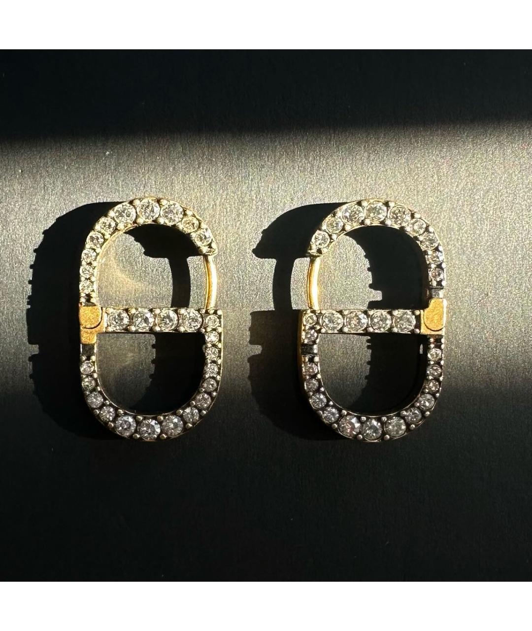 CHRISTIAN DIOR Золотые металлические серьги, фото 4