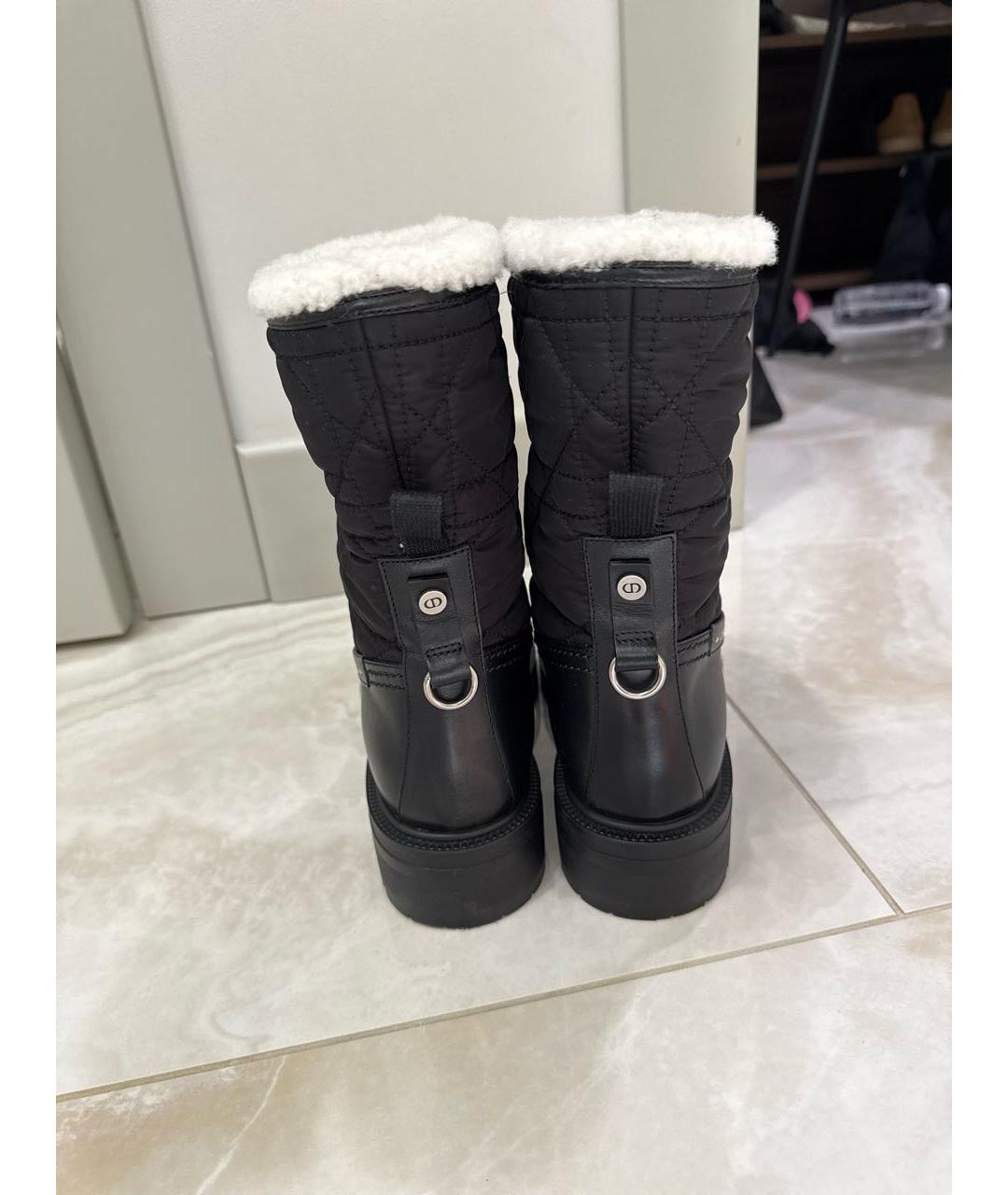 CHRISTIAN DIOR Черные кожаные полусапоги, фото 4