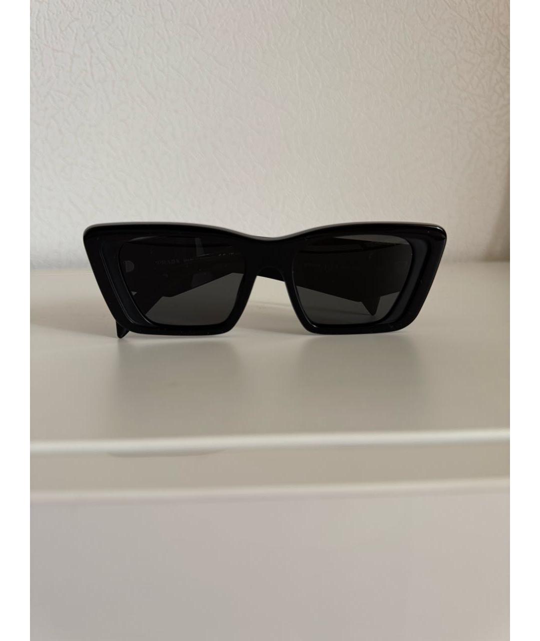 PRADA Черные пластиковые солнцезащитные очки, фото 9