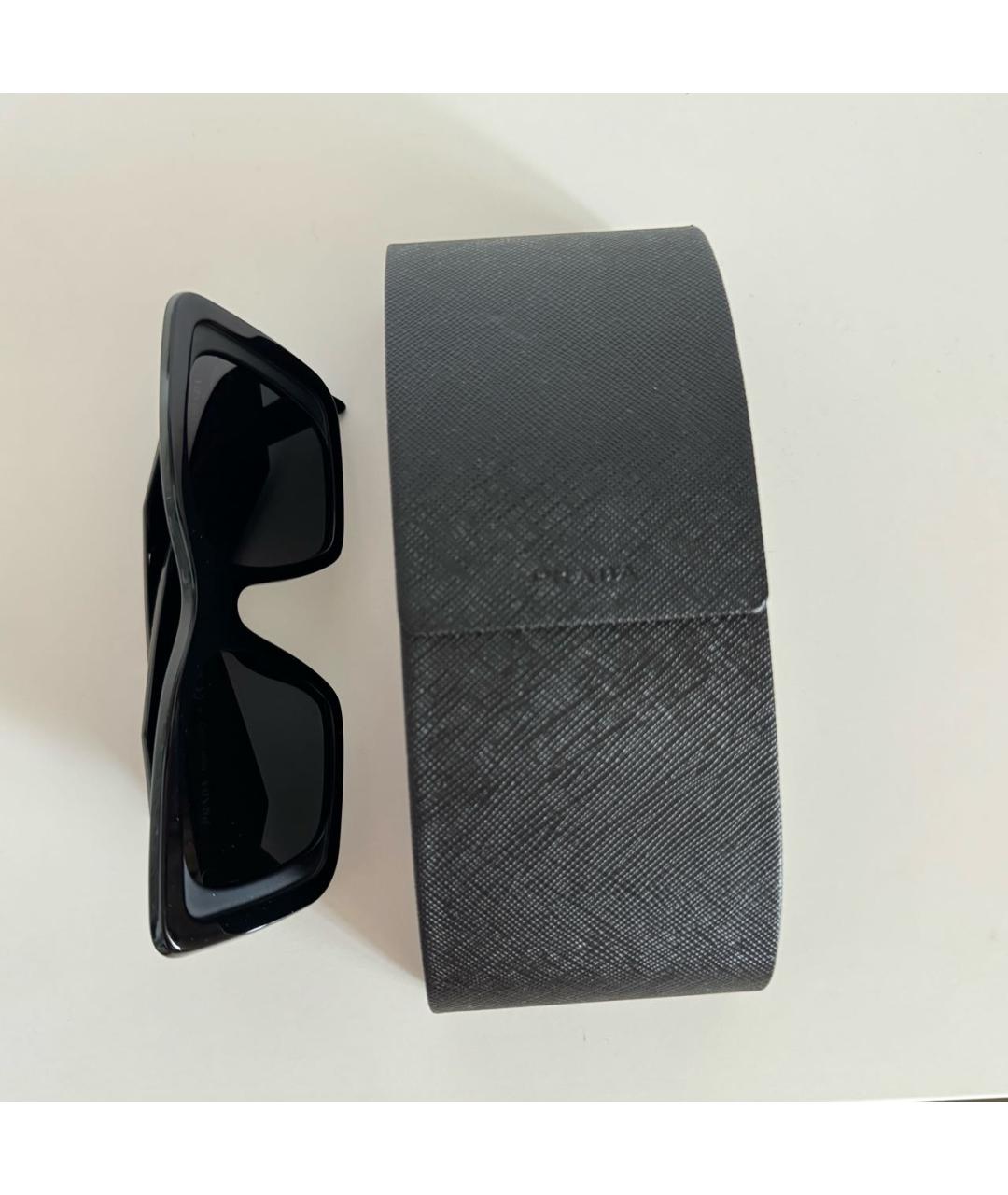 PRADA Черные пластиковые солнцезащитные очки, фото 8