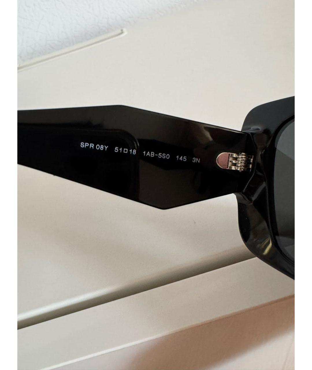 PRADA Черные пластиковые солнцезащитные очки, фото 3