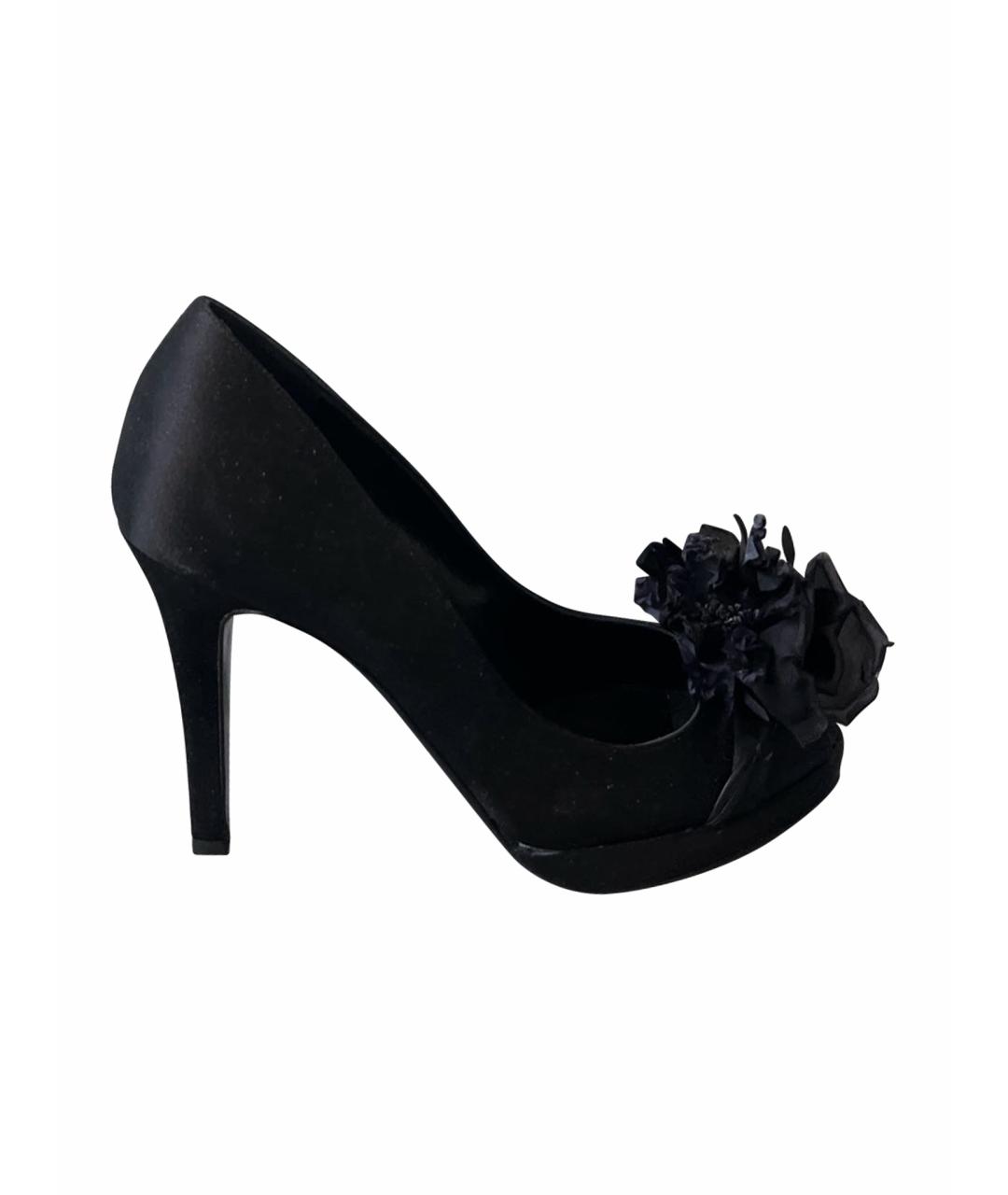 VALENTINO Черные текстильные туфли, фото 1