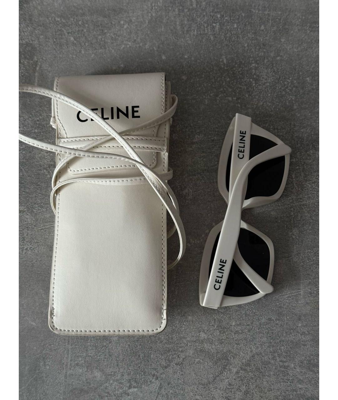CELINE Белые пластиковые солнцезащитные очки, фото 5