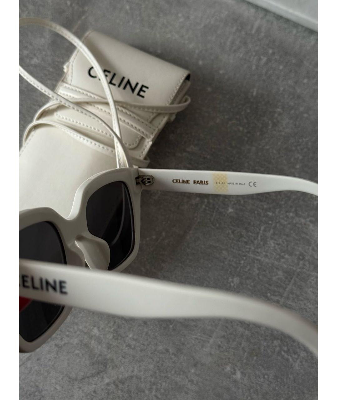 CELINE Белые пластиковые солнцезащитные очки, фото 4