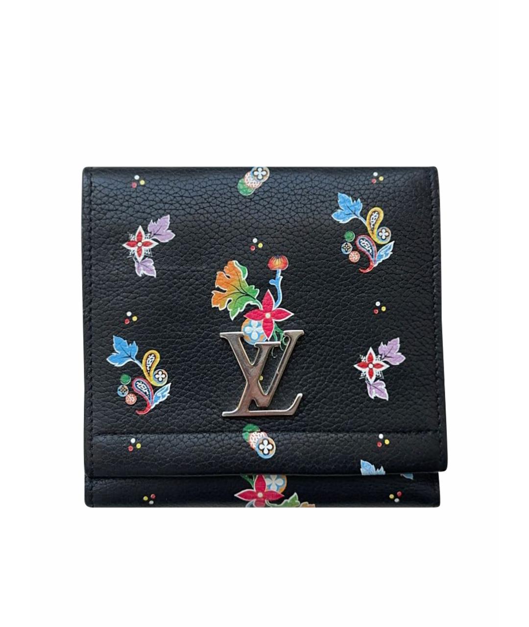 LOUIS VUITTON Черный кожаный кошелек, фото 1