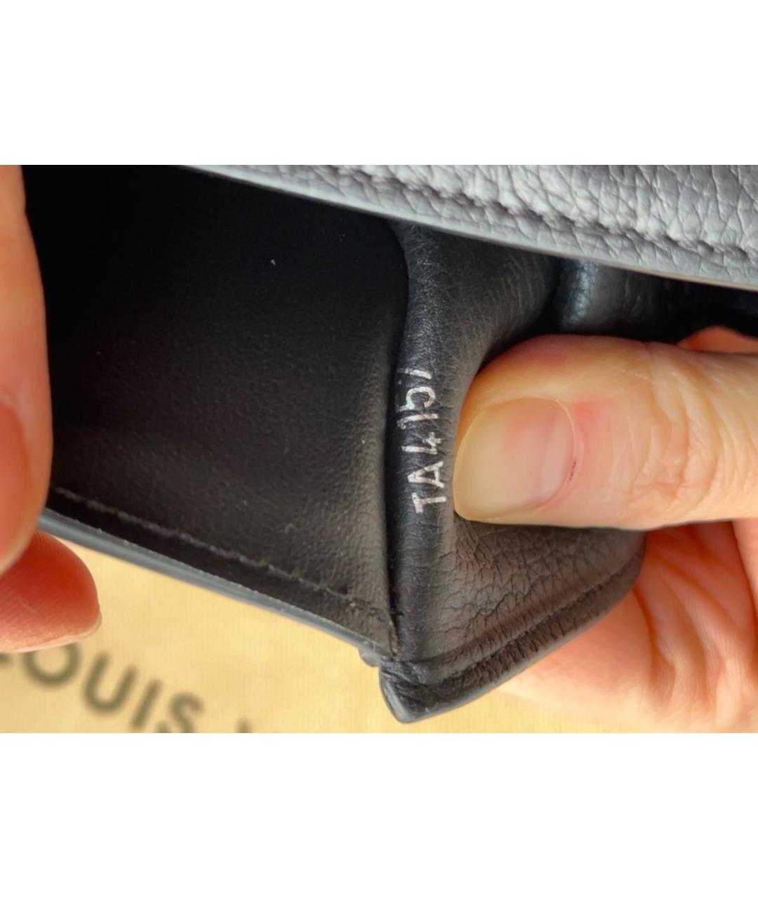 LOUIS VUITTON Черный кожаный кошелек, фото 8