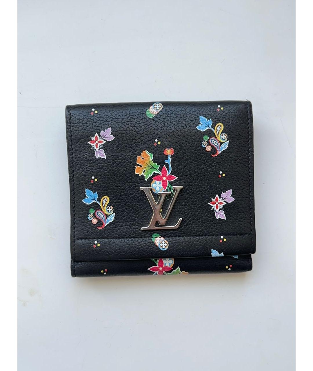 LOUIS VUITTON Черный кожаный кошелек, фото 9