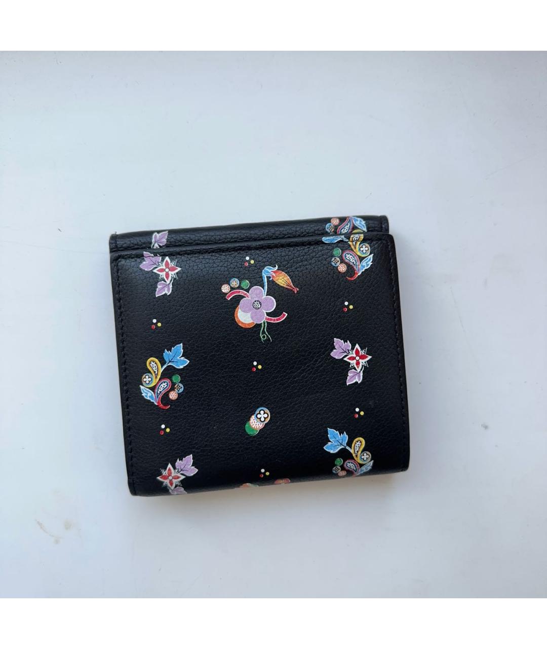 LOUIS VUITTON Черный кожаный кошелек, фото 3
