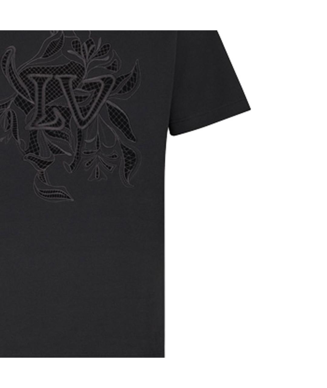 LOUIS VUITTON Черная хлопковая футболка, фото 6