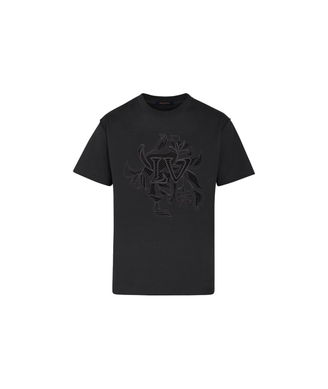 LOUIS VUITTON Черная хлопковая футболка, фото 1