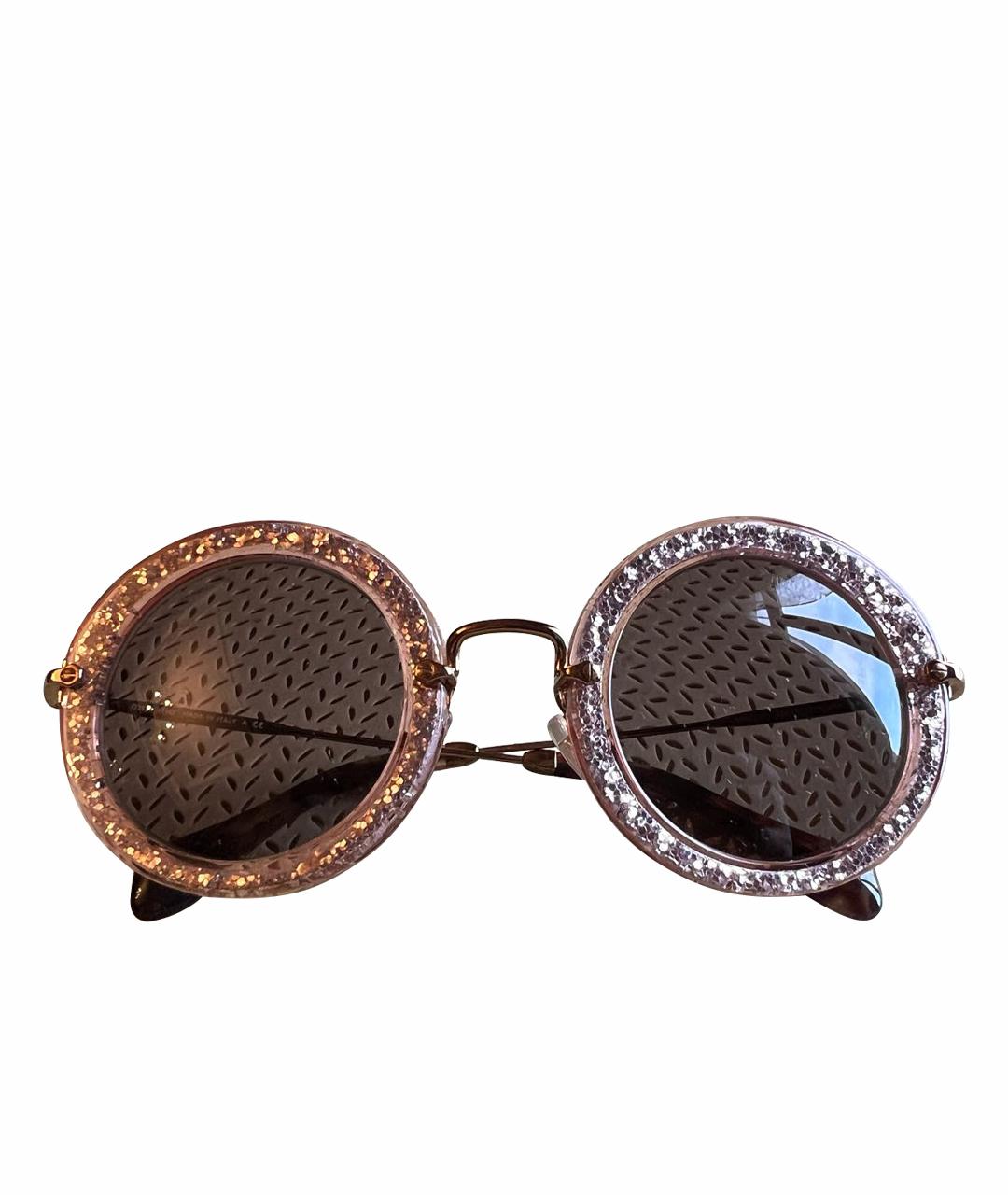 MIU MIU Розовые пластиковые солнцезащитные очки, фото 1