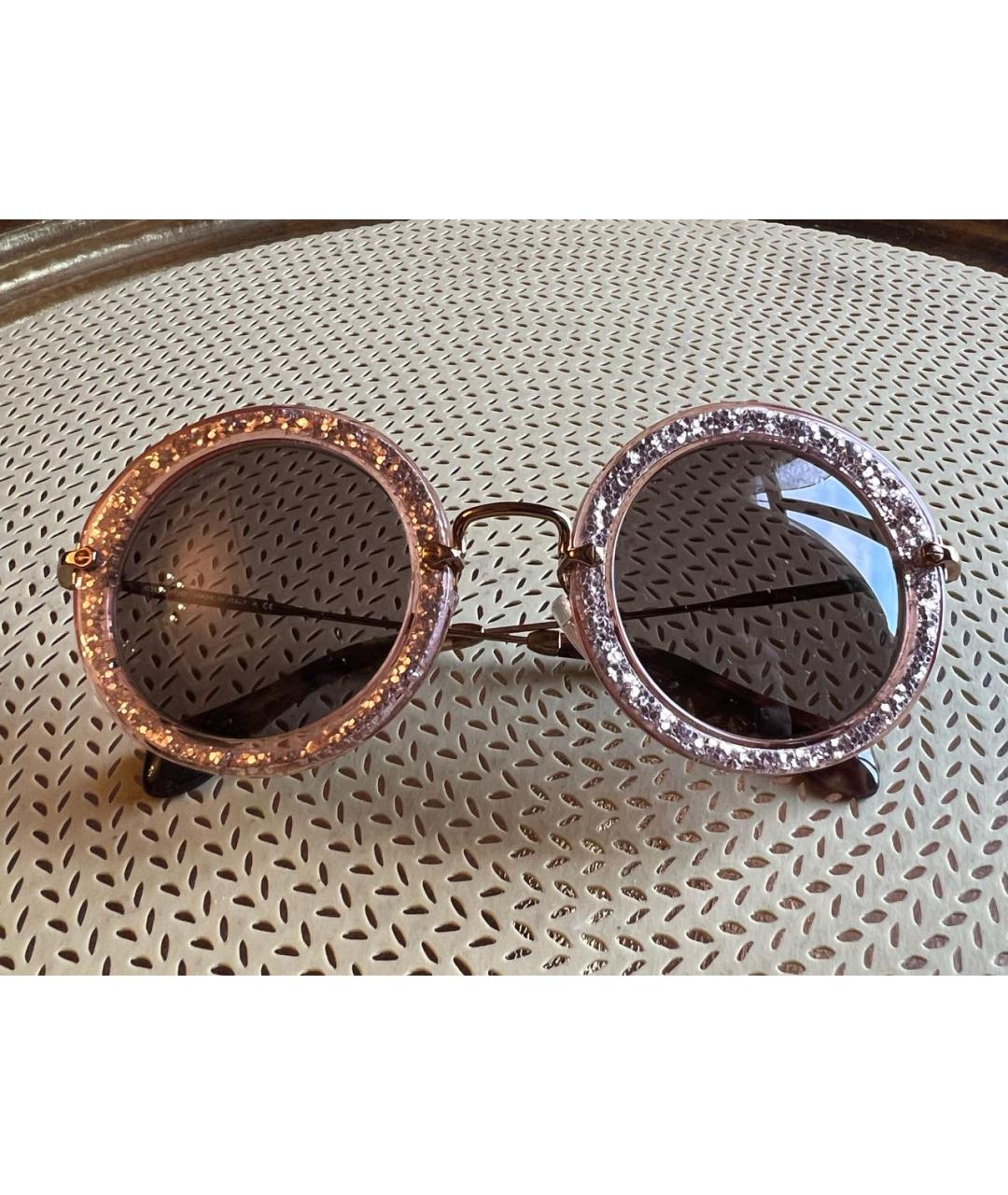 MIU MIU Розовые пластиковые солнцезащитные очки, фото 6
