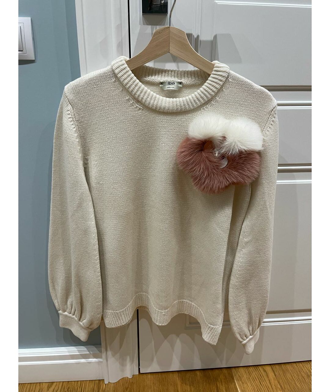 FENDI Белый шерстяной джемпер / свитер, фото 5