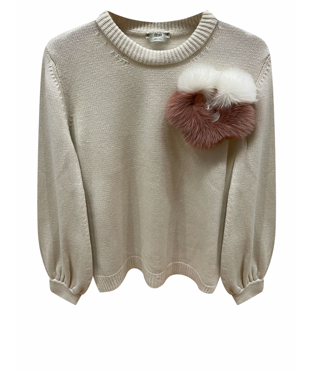 FENDI Белый шерстяной джемпер / свитер, фото 1