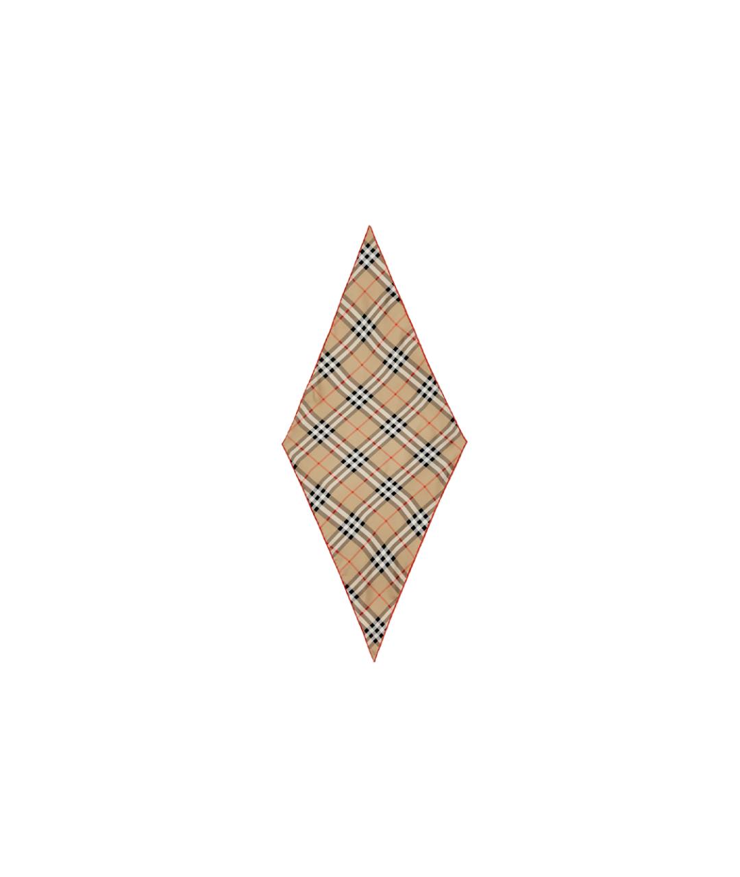 BURBERRY Бежевый шелковый шарф, фото 2