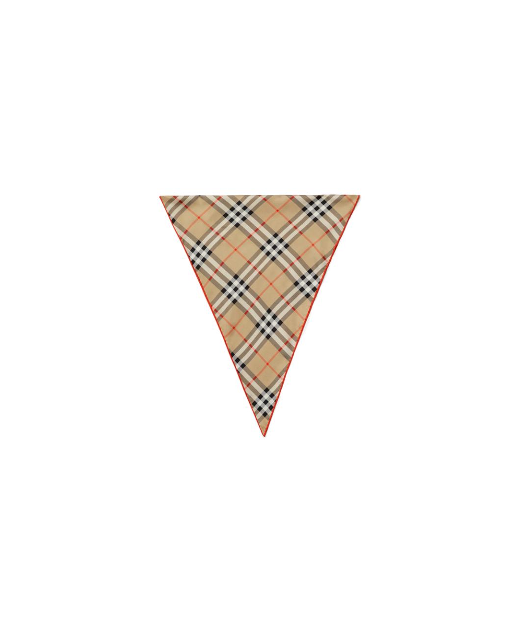 BURBERRY Бежевый шелковый шарф, фото 3