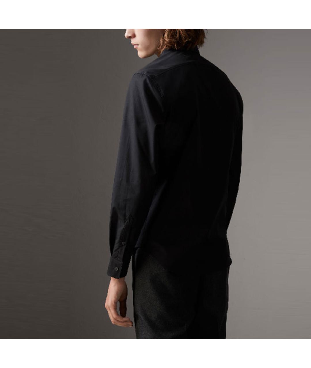 BURBERRY Черная хлопковая кэжуал рубашка, фото 3