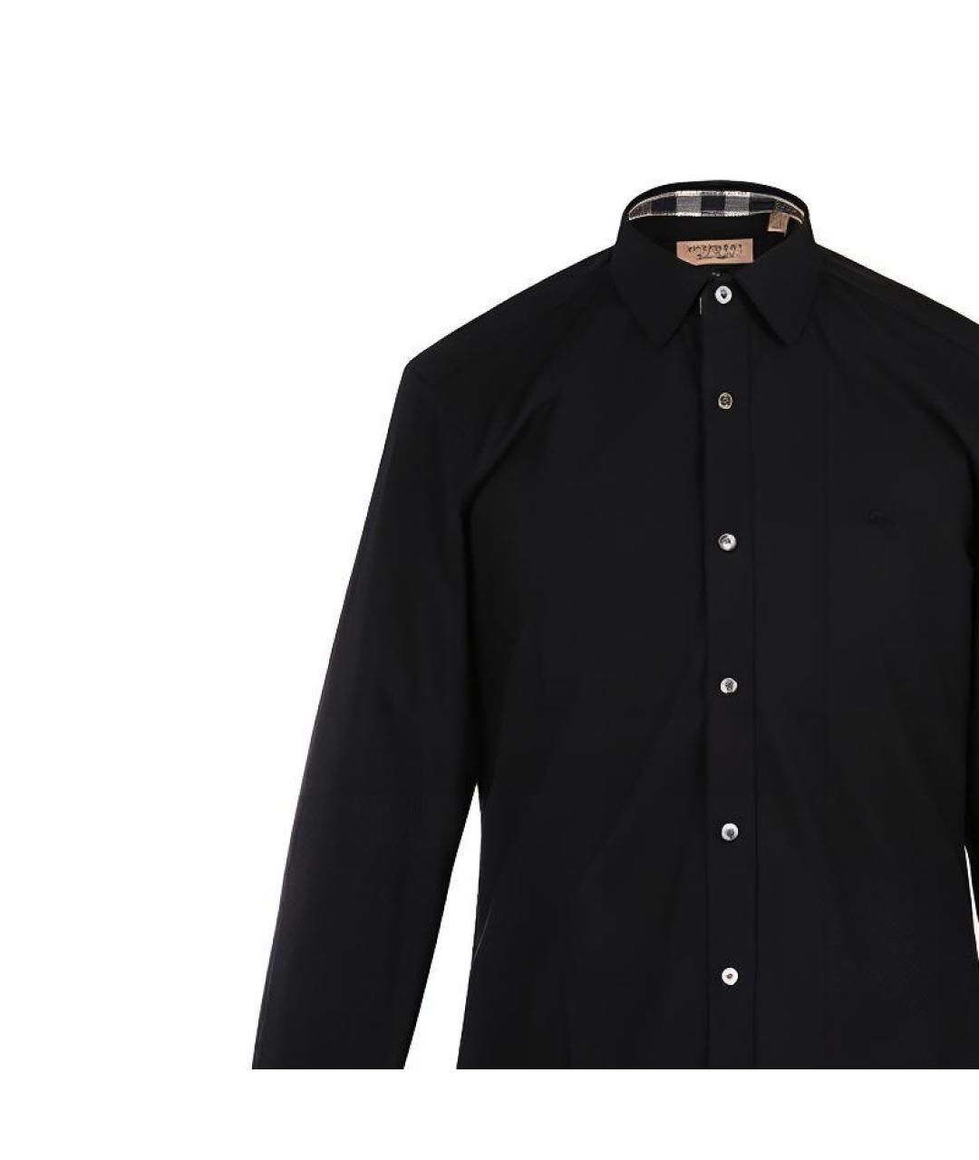 BURBERRY Черная хлопковая кэжуал рубашка, фото 4