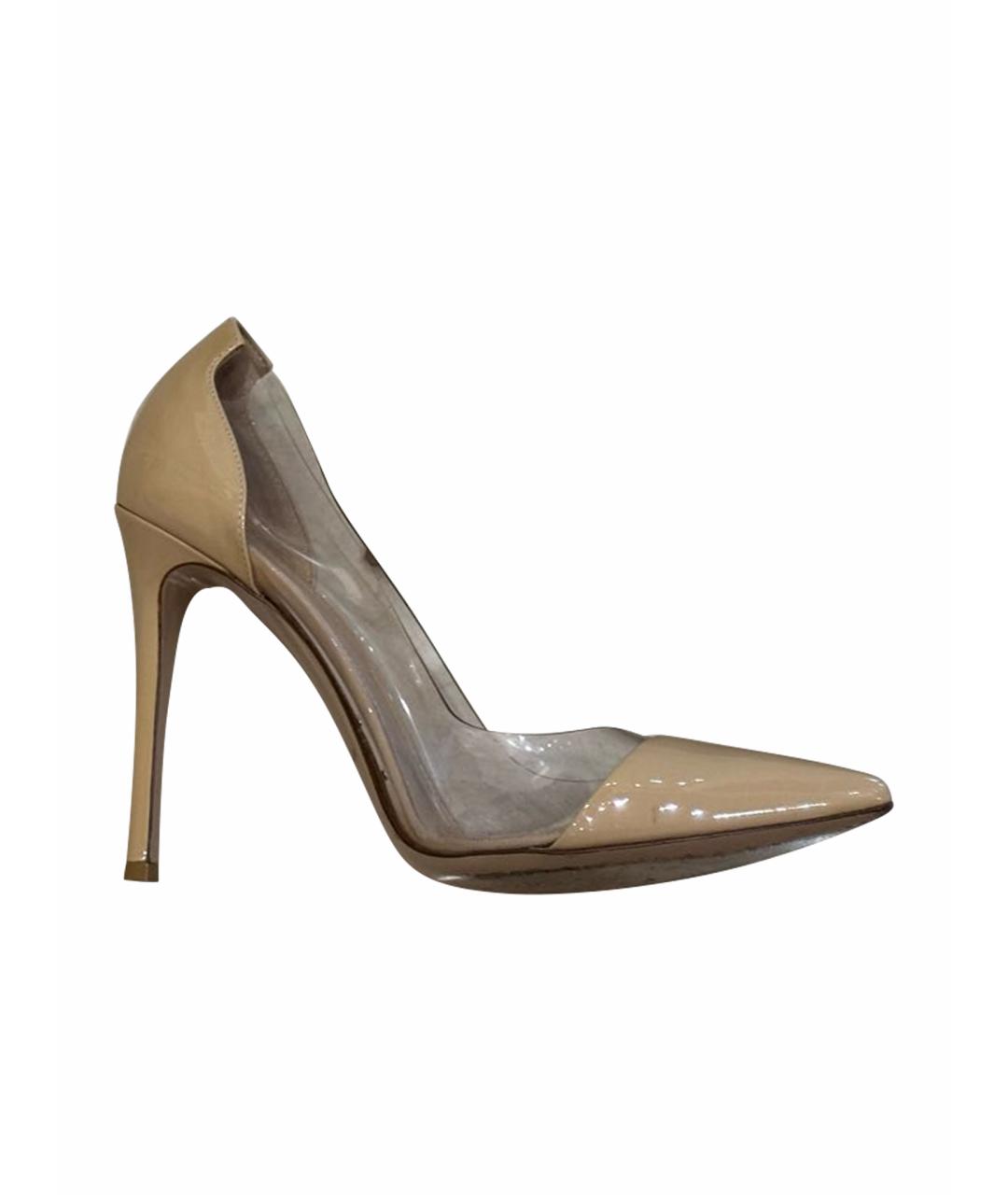 GIANVITO ROSSI Бежевые кожаные туфли, фото 1