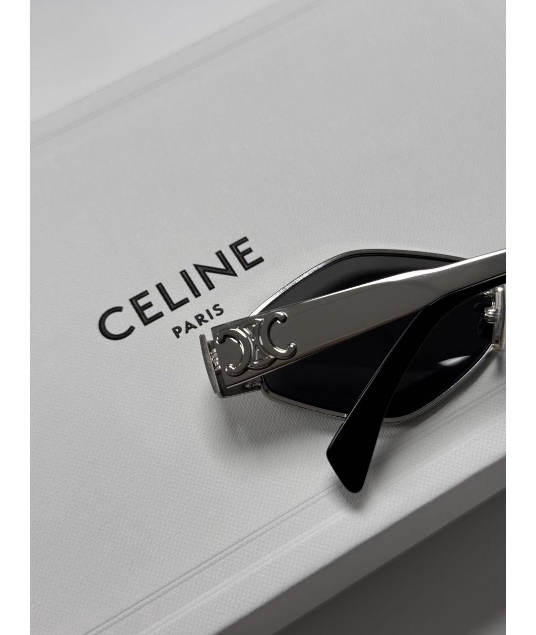 CELINE Серебряные металлические солнцезащитные очки, фото 4