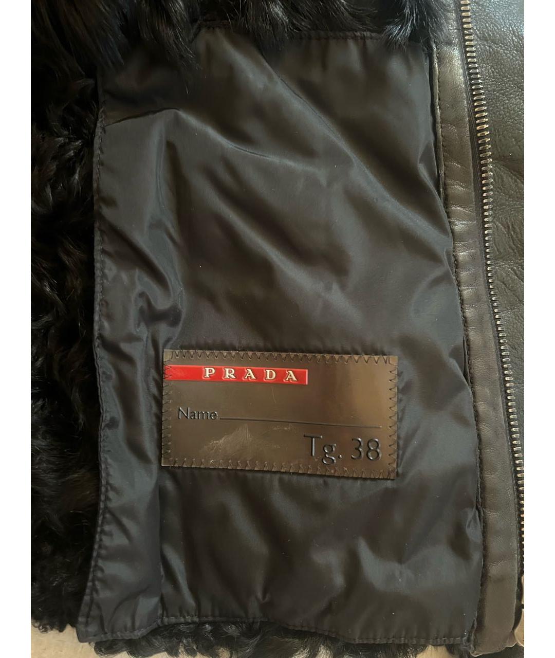PRADA Черная кожаная дубленка, фото 7