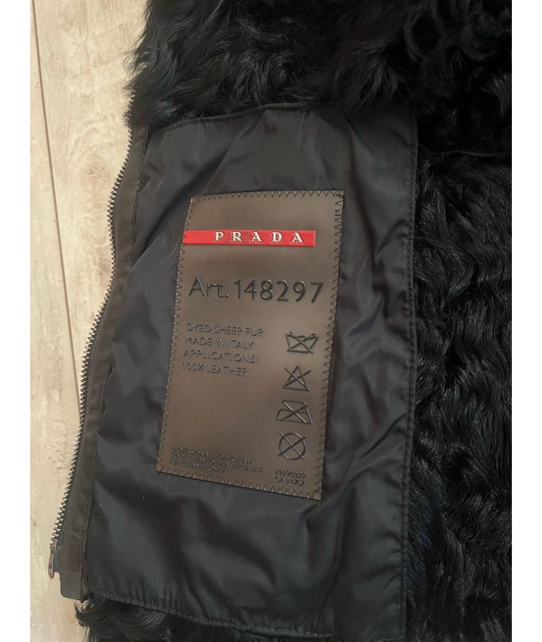 PRADA Черная кожаная дубленка, фото 8