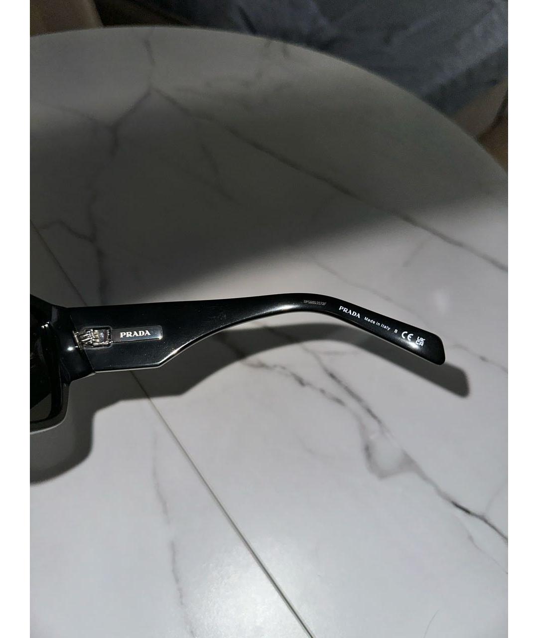 PRADA Черные пластиковые солнцезащитные очки, фото 7
