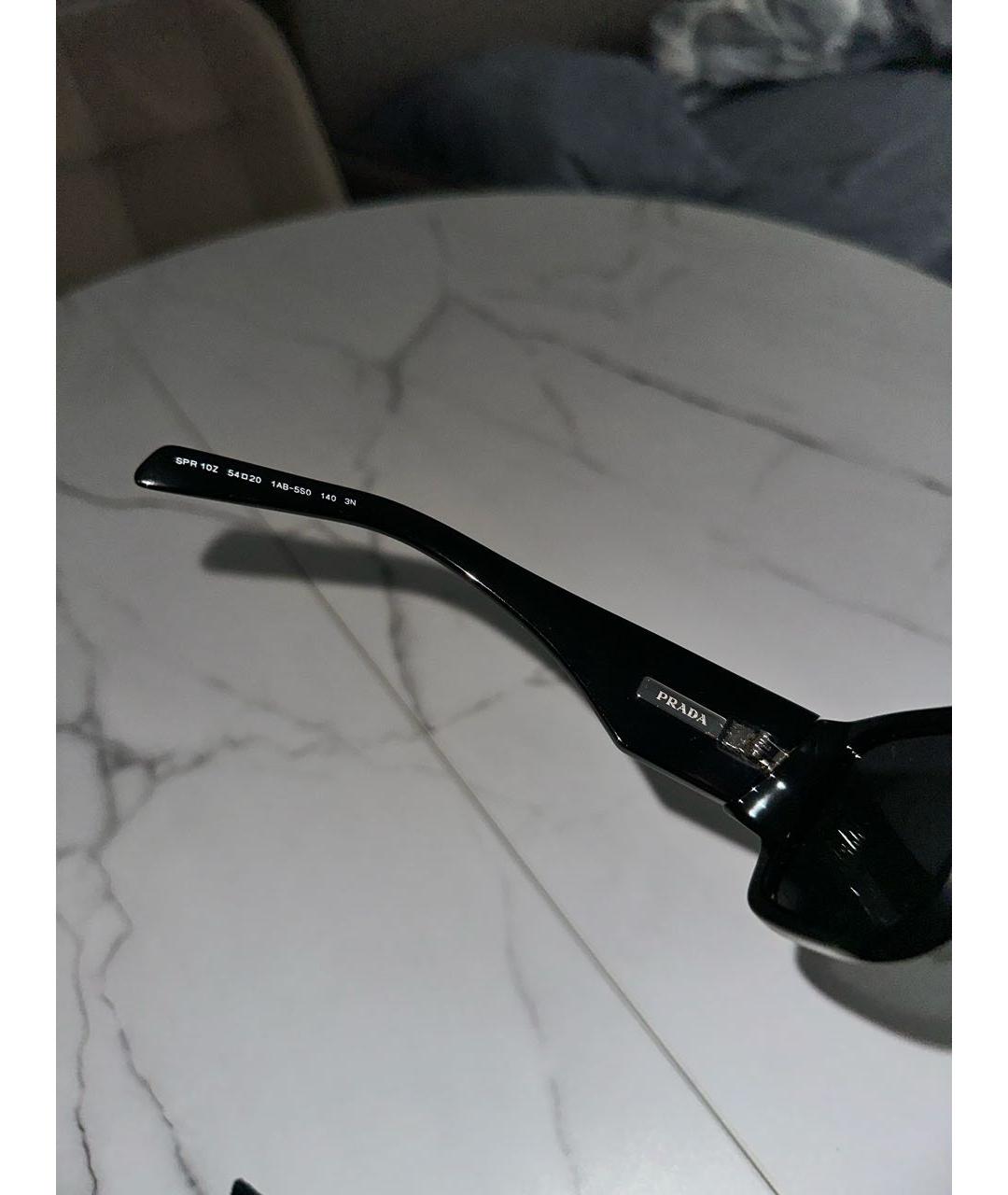 PRADA Черные пластиковые солнцезащитные очки, фото 6