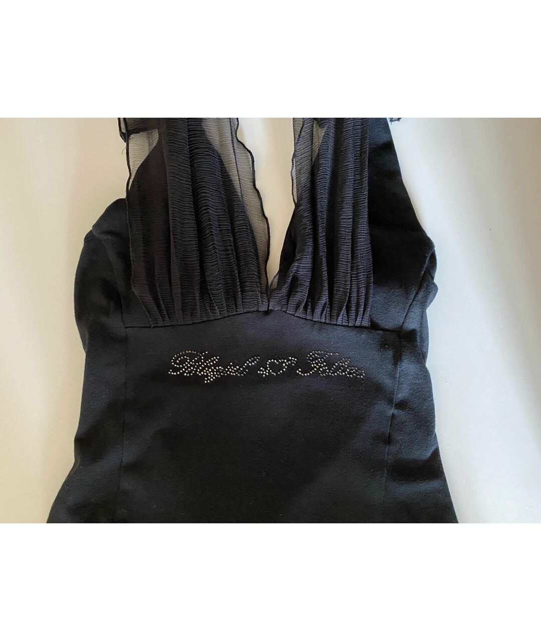BLUGIRL Черное хлопко-эластановое повседневное платье, фото 4