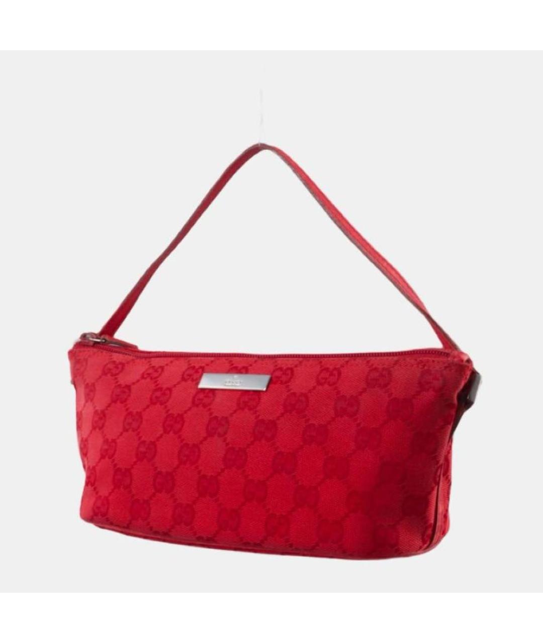 GUCCI Красная твидовая сумка с короткими ручками, фото 2