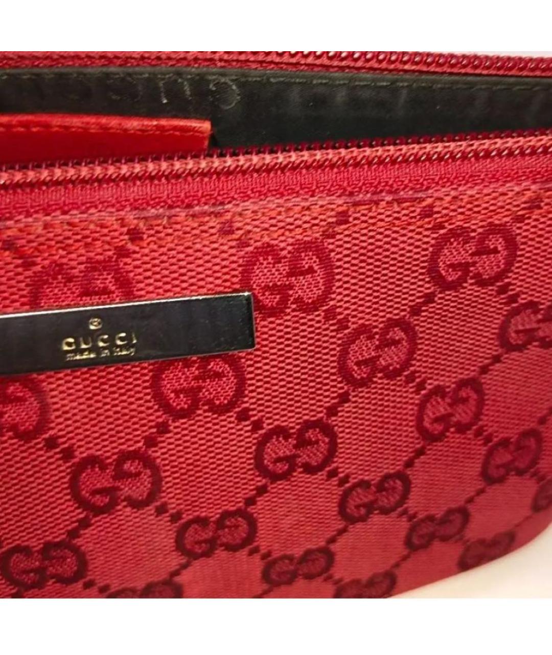 GUCCI Красная твидовая сумка с короткими ручками, фото 4