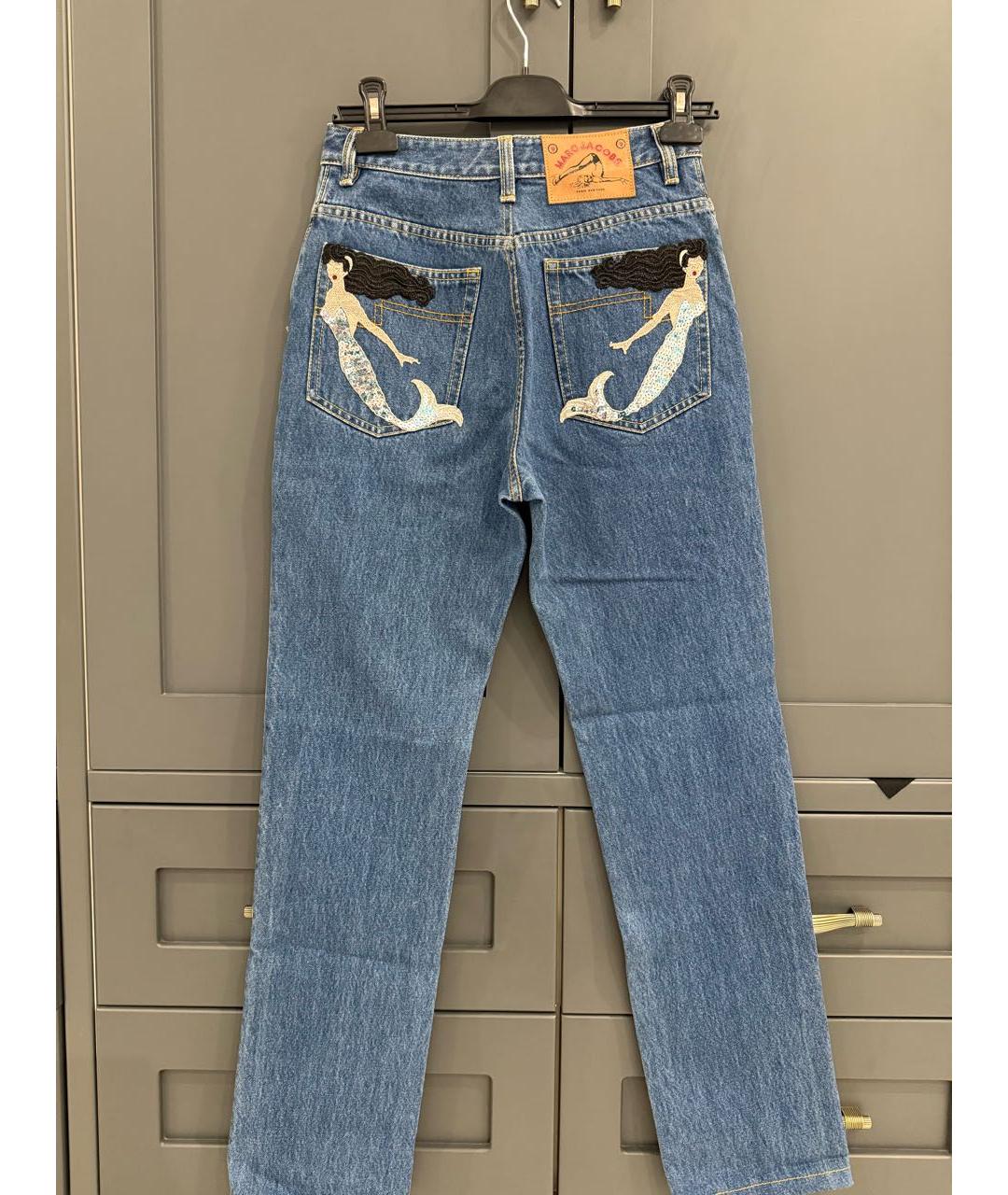 MARC JACOBS Синие хлопковые прямые джинсы, фото 2
