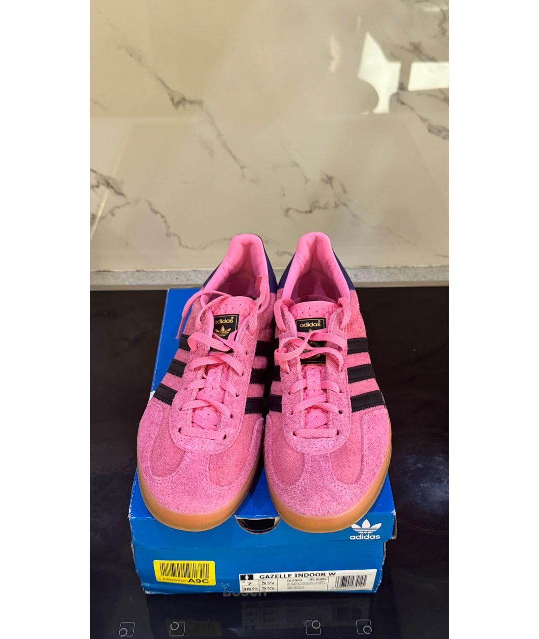 ADIDAS Розовые кожаные кеды, фото 2