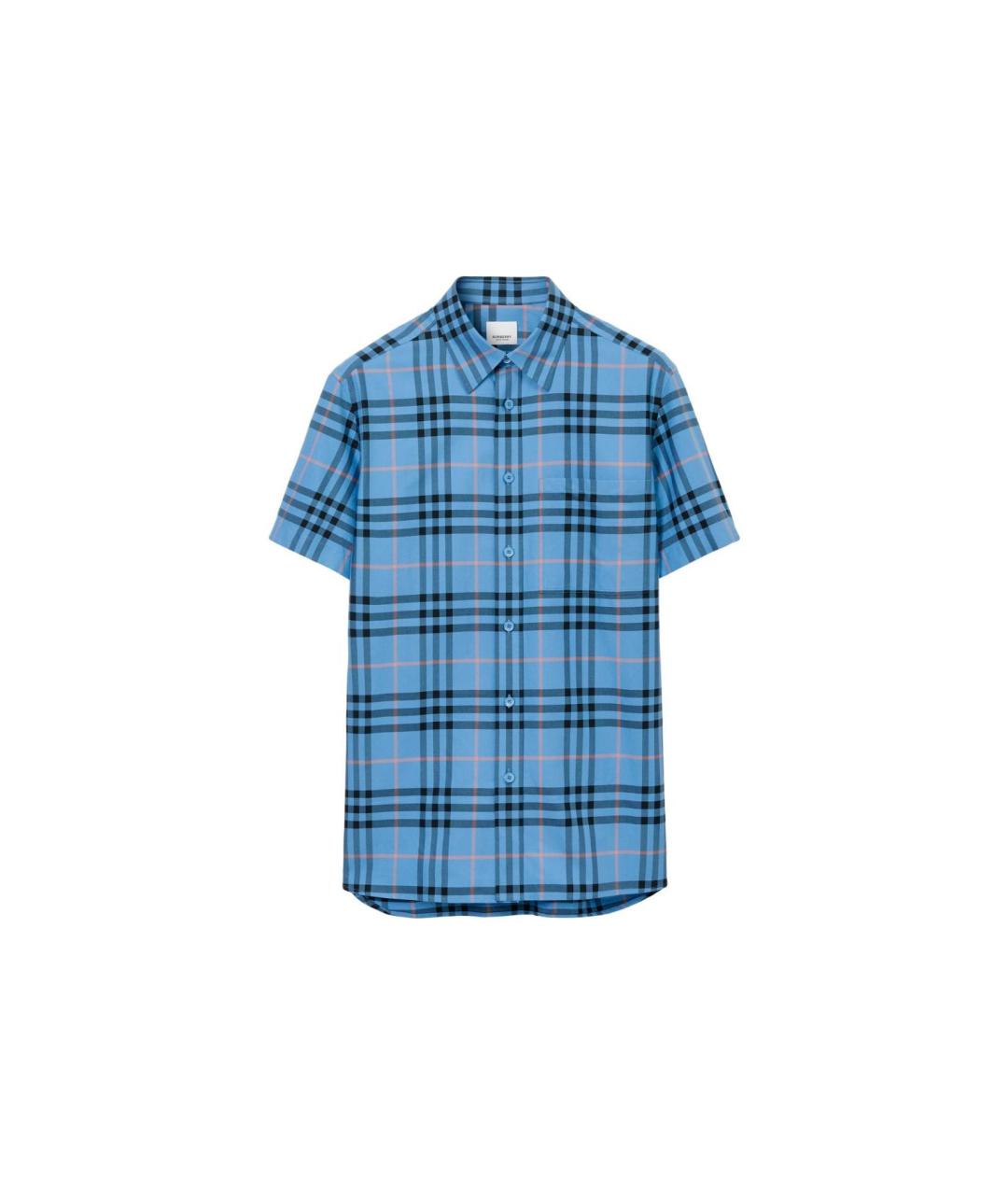 BURBERRY Синяя хлопковая кэжуал рубашка, фото 5