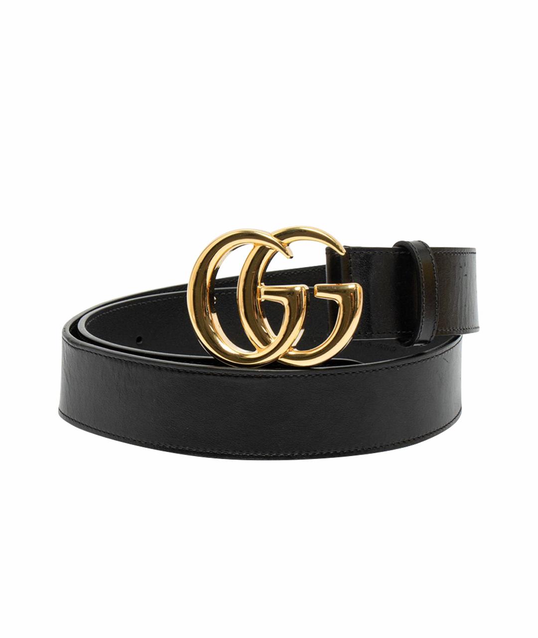 GUCCI Черный кожаный ремень, фото 1