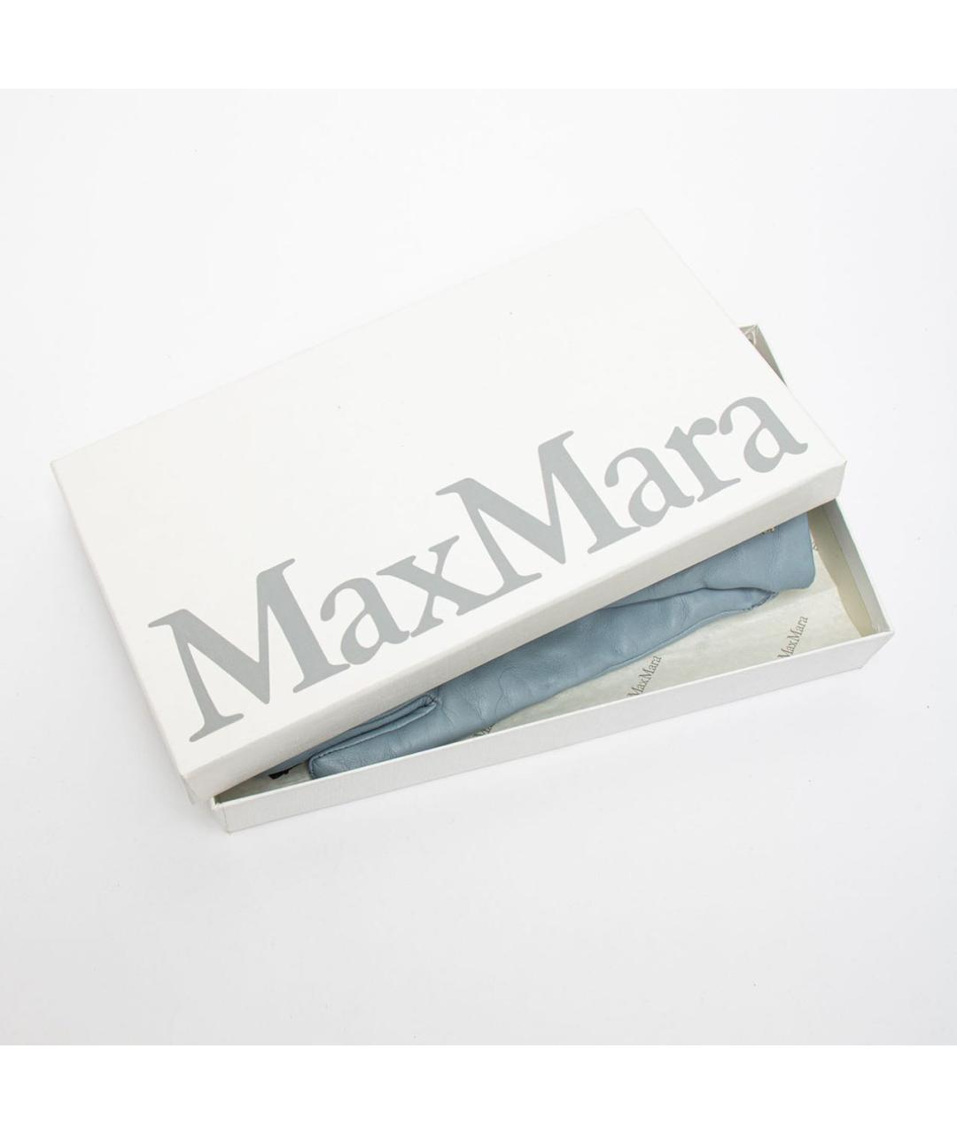 MAX MARA Голубые синтетические перчатки, фото 3