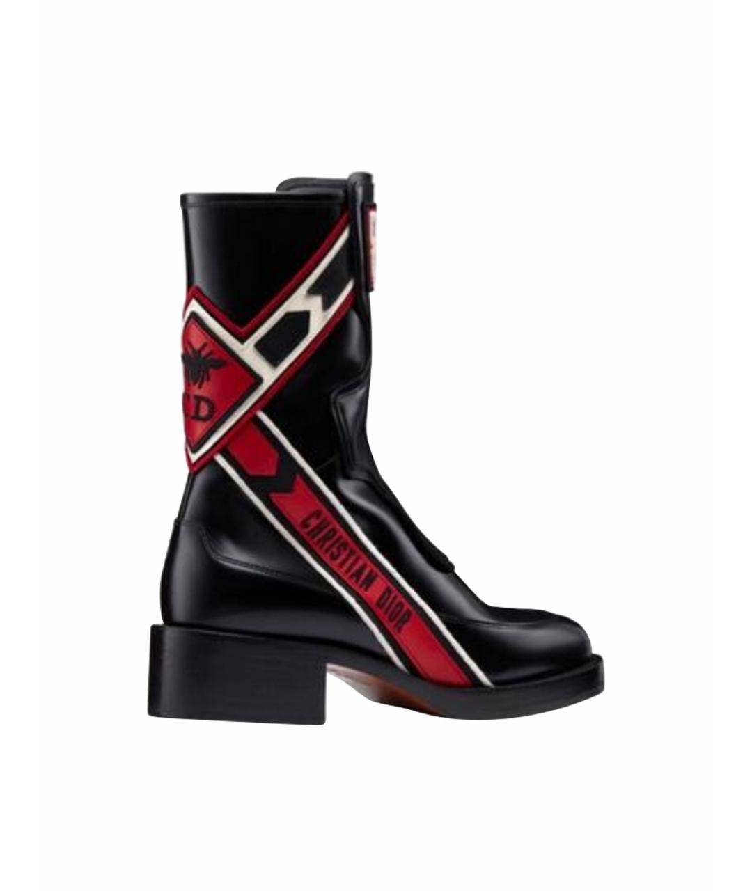 CHRISTIAN DIOR Черные кожаные ботинки, фото 1