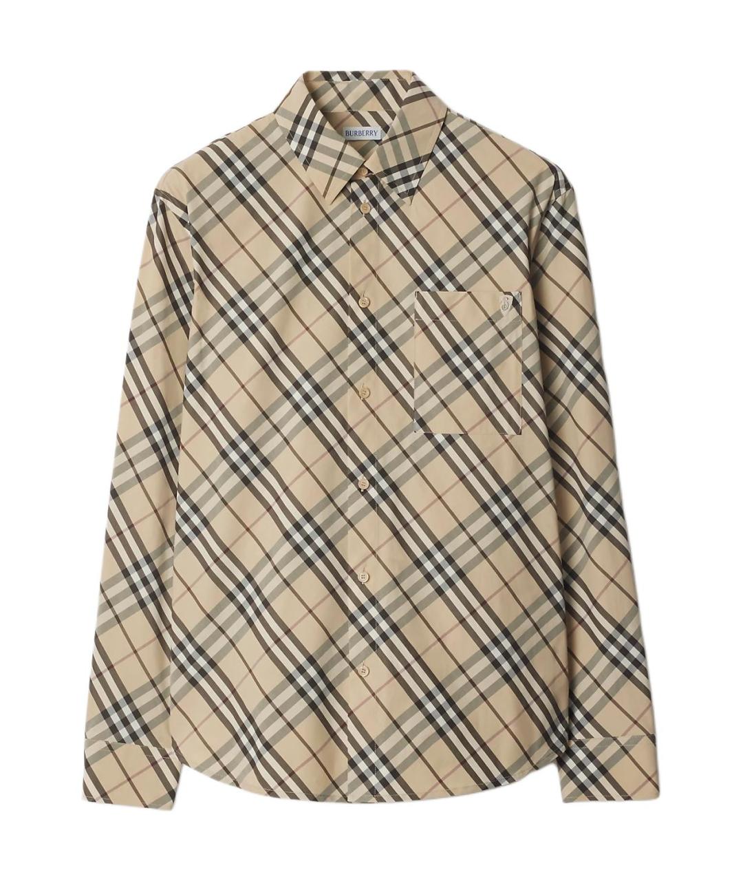 BURBERRY Бежевая хлопковая кэжуал рубашка, фото 1